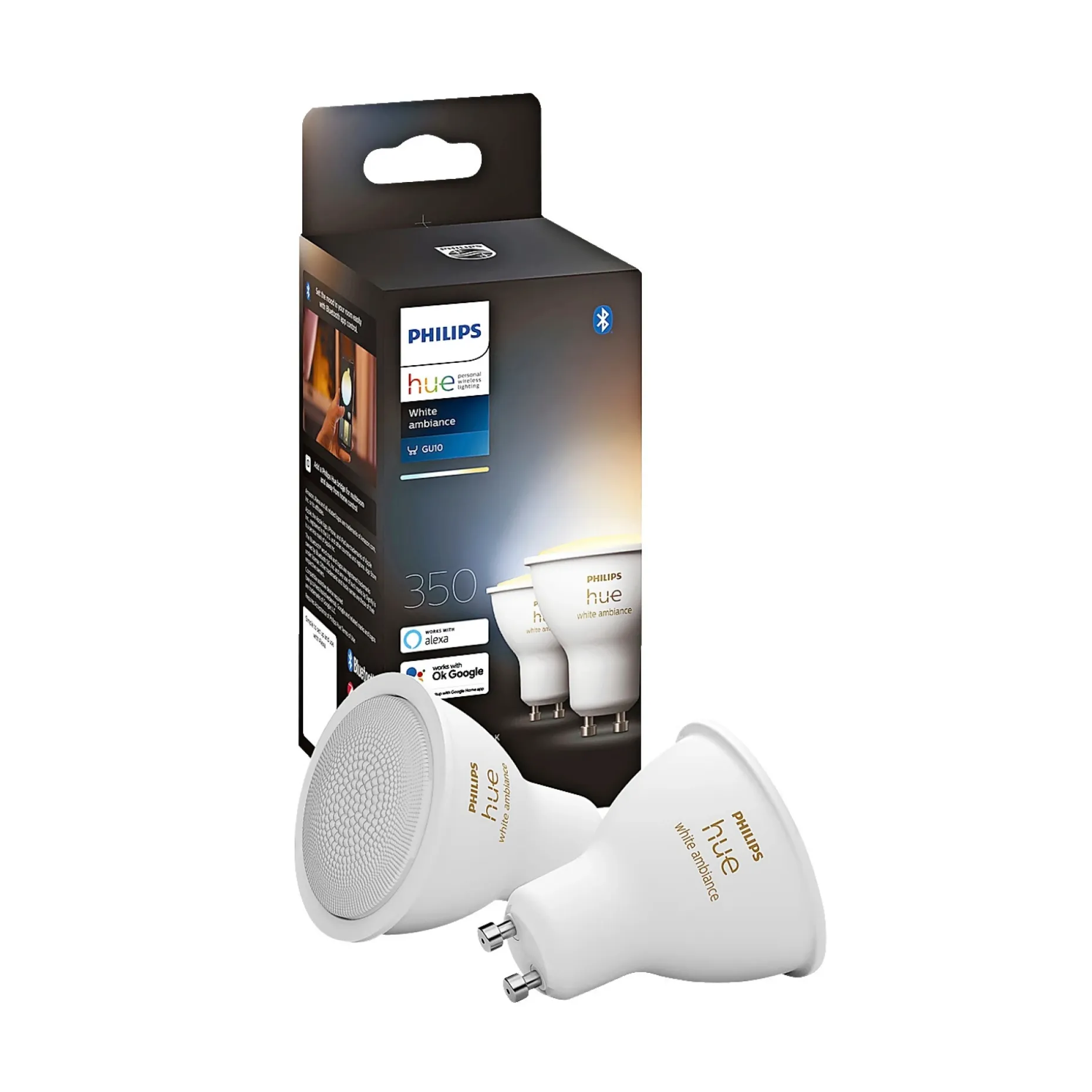 PHILIPS HUE WA 2-PAK SMART LED PÆRE GU10 SPOT 5W