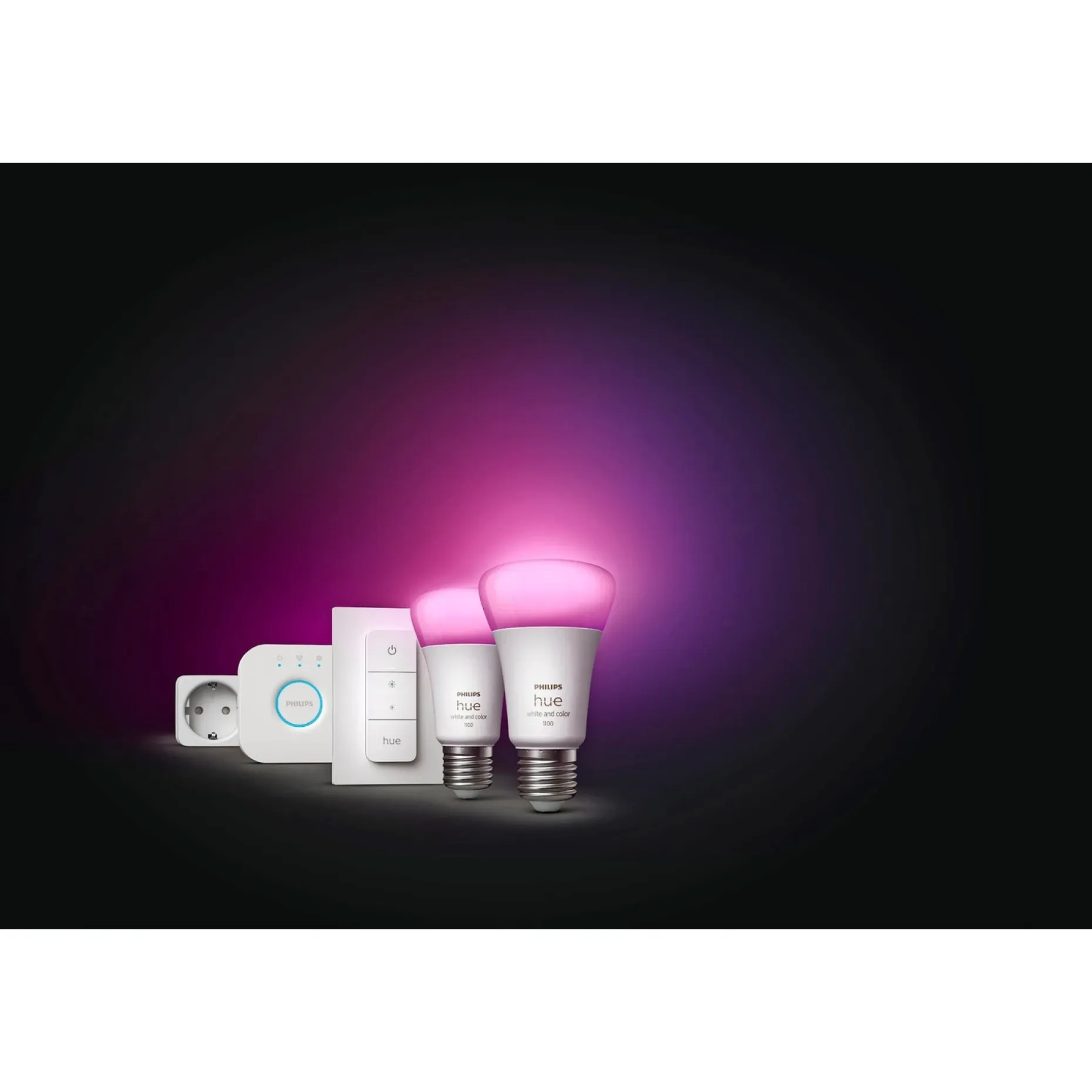 PHILIPS HUE WCA SMART, 2 X E27, BRIDGE, DIM. SWITCH & PLUG STARTSÆT