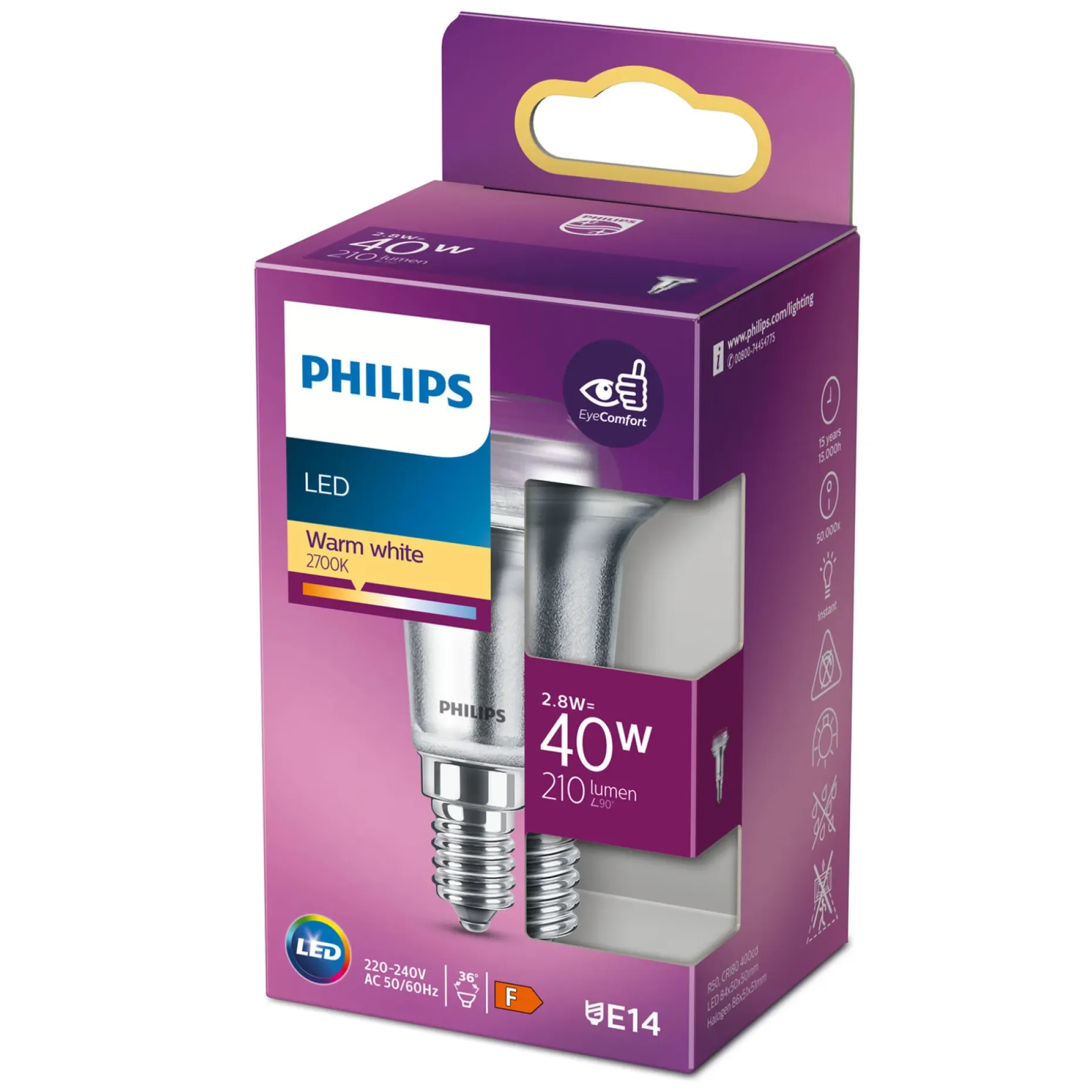 PHILIPS LED PÆRE REFLEKTOR E14 3W