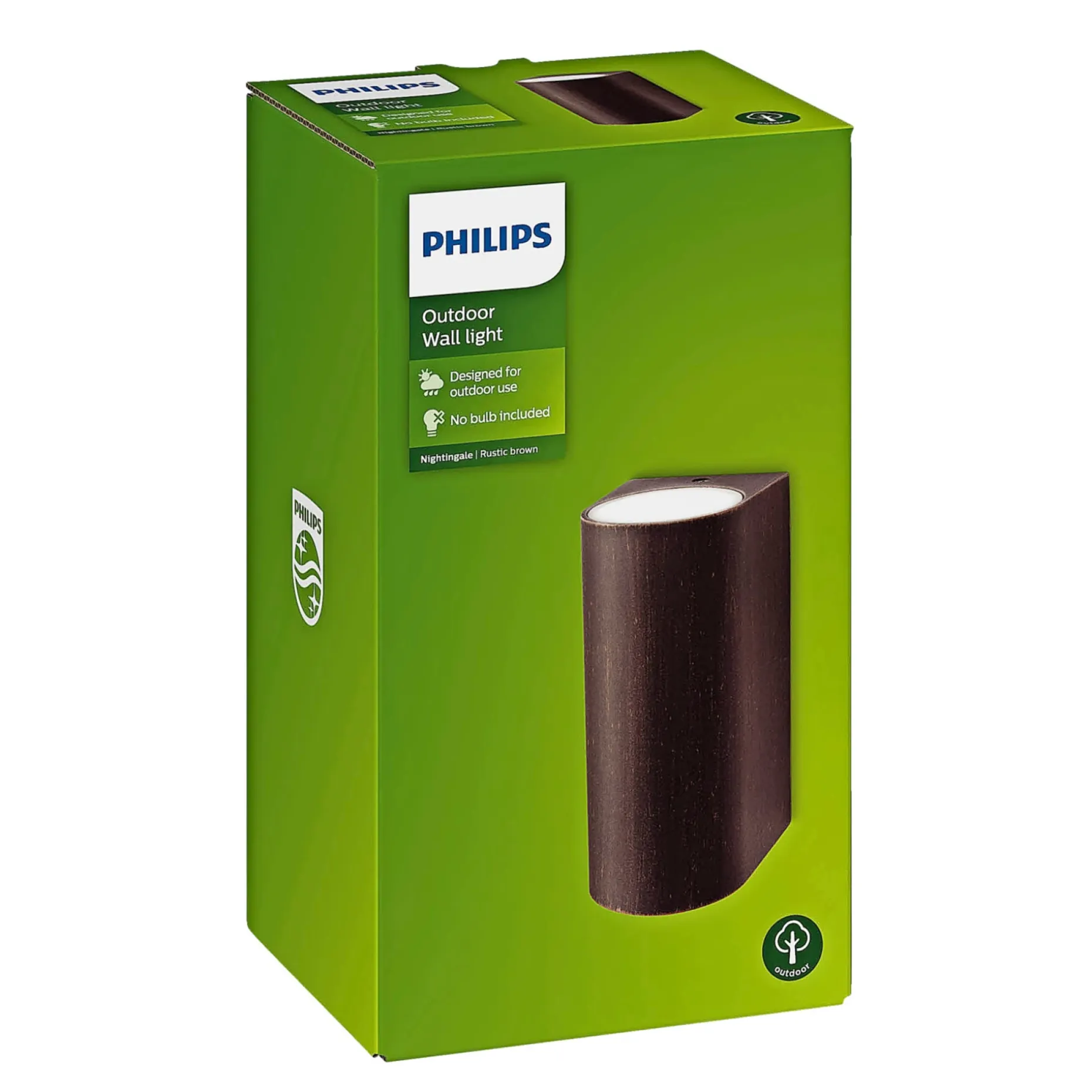 PHILIPS NIGHTINGALE UDENDØRS VÆGLAMPE GRÅ 2X35W