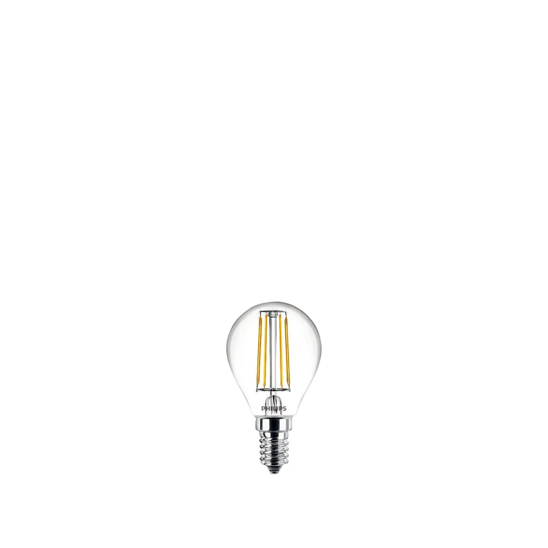 PHILIPS 2-PAK KLAR LED PÆRE KRONE E14 4W