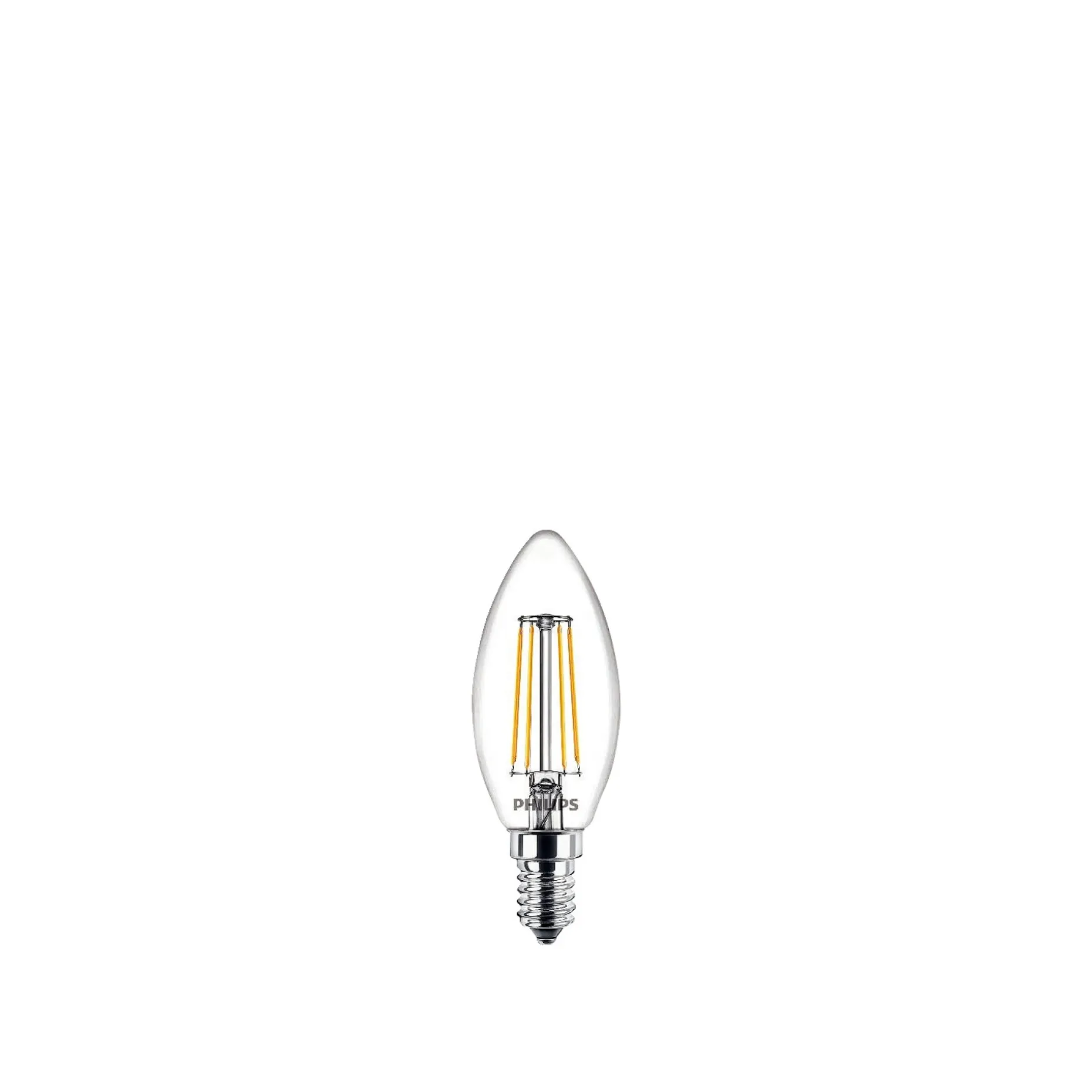 PHILIPS 2-PAK KLAR LED PÆRE KERTE E14 4W