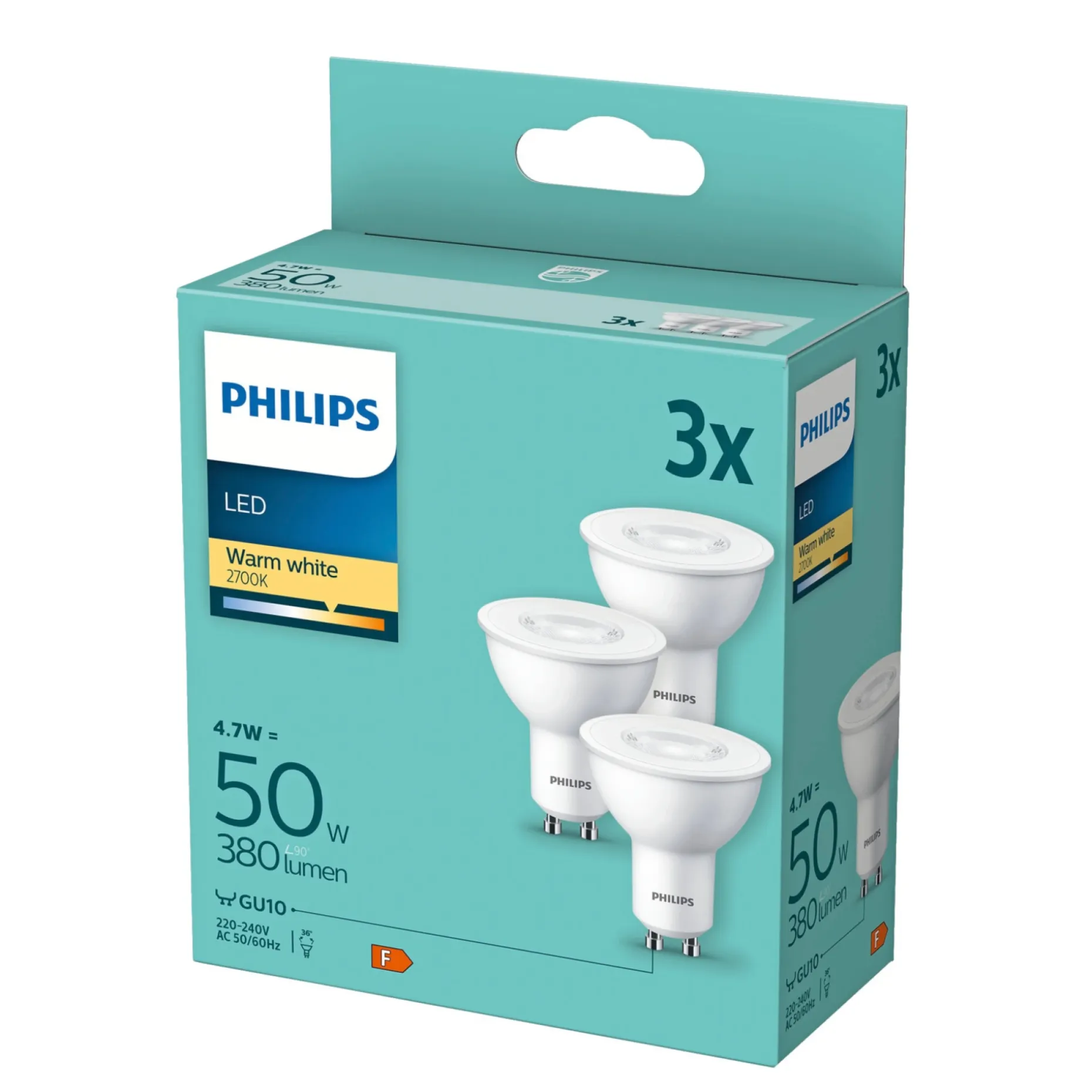 PHILIPS 3-PAK LED PÆRE SPOT GU10 5W