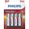 PHILIPS POWER ALKALINE AA BATTERI 4 STK/PK