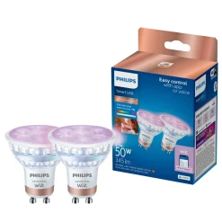 PHILIPS SMART COLOR 2-PAK LED PÆRE GU10 SPOT 5W