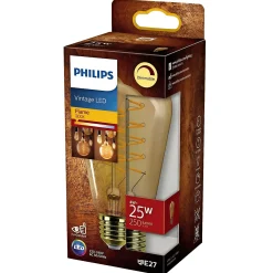PHILIPS VINTAGE DÆMPBAR GULD DEKOPÆRE DRÅBEFORMET E27 4W