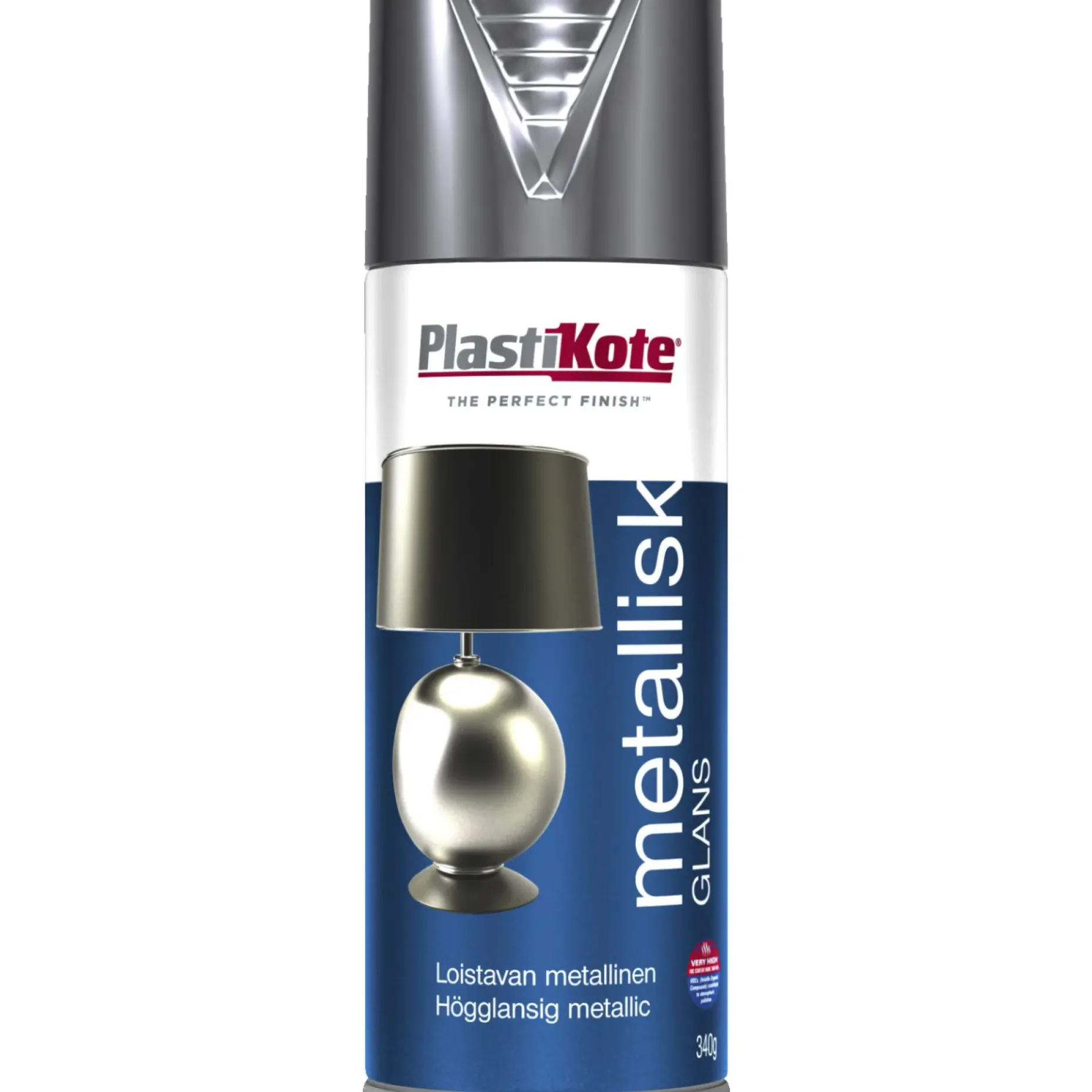 PLASTI KOTE BRILLIANT 161 METALIC SPRAYMALING 400 ML SØLV