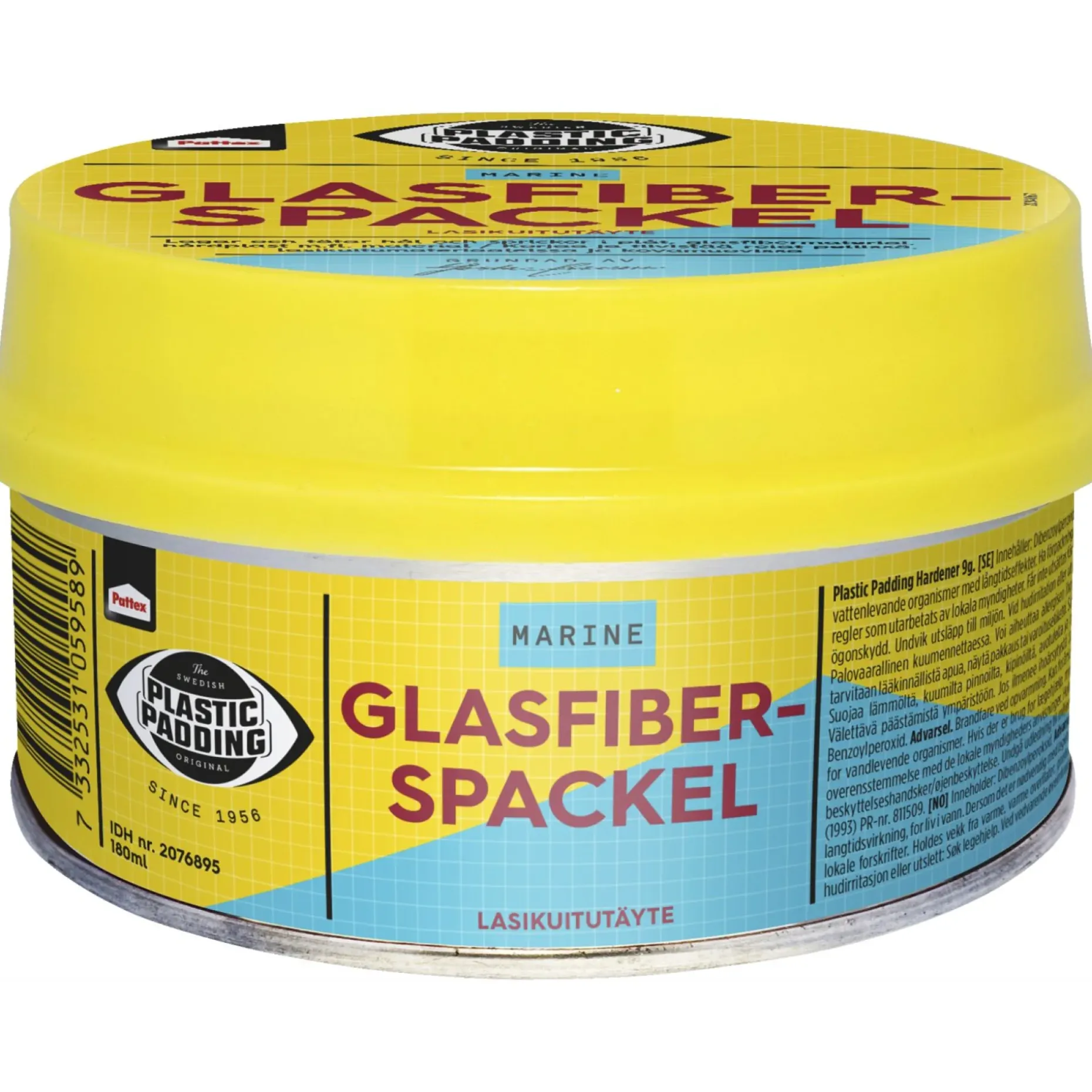 PLASTIC PADDING GLASFIBERSPARTELMASSE 180 ML TRANSPARENT