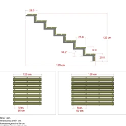 PLUS 7 TRIN TERRASSETRAPPE 1800 X 1220 MM