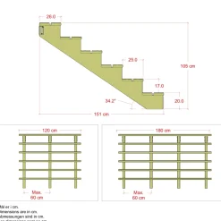PLUS 6 TRIN TERRASSETRAPPE 1800 X 1050 MM