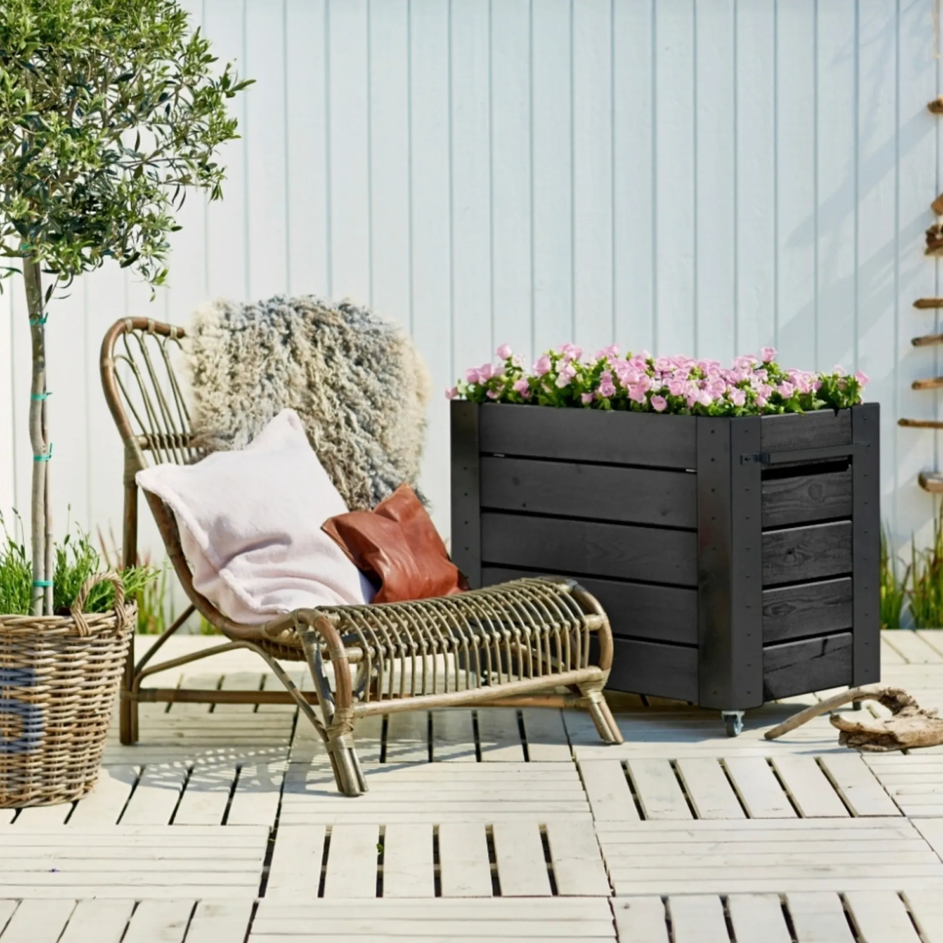 PLUS CUBIC BLOMSTERKASSE SORT 70 X 50 X 87 CM