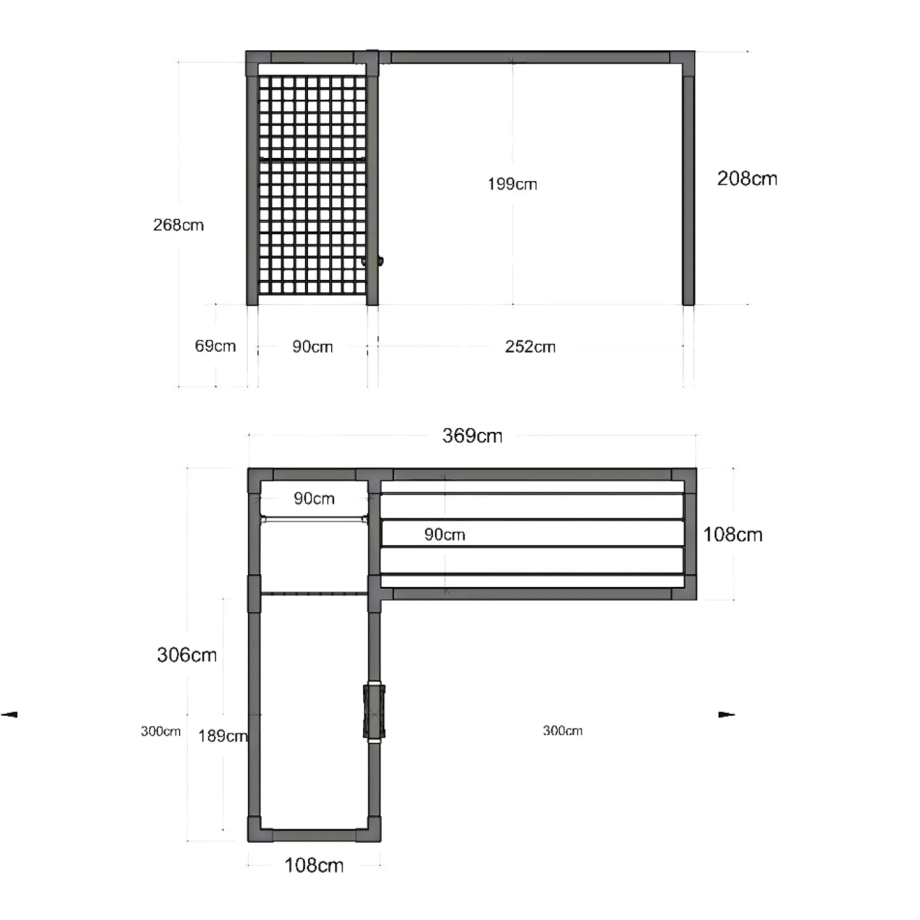 PLUS DAYLIFE STÅLESPALIER 3,9 + 2 M2