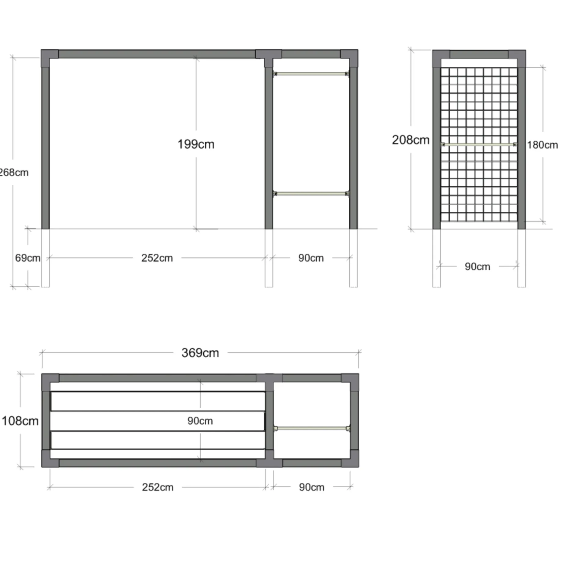 PLUS DAYLIFE STÅLESPALIER 3,9 M2