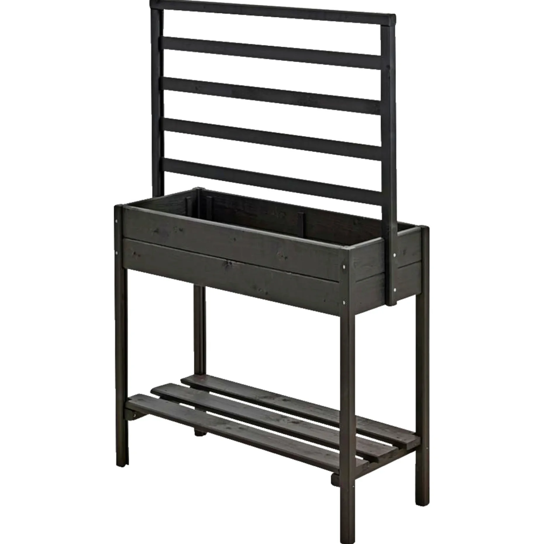 PLUS PÅ BEN MED ESPALIER BLOMSTERKASSE SORT 137 X 37 X 88 CM