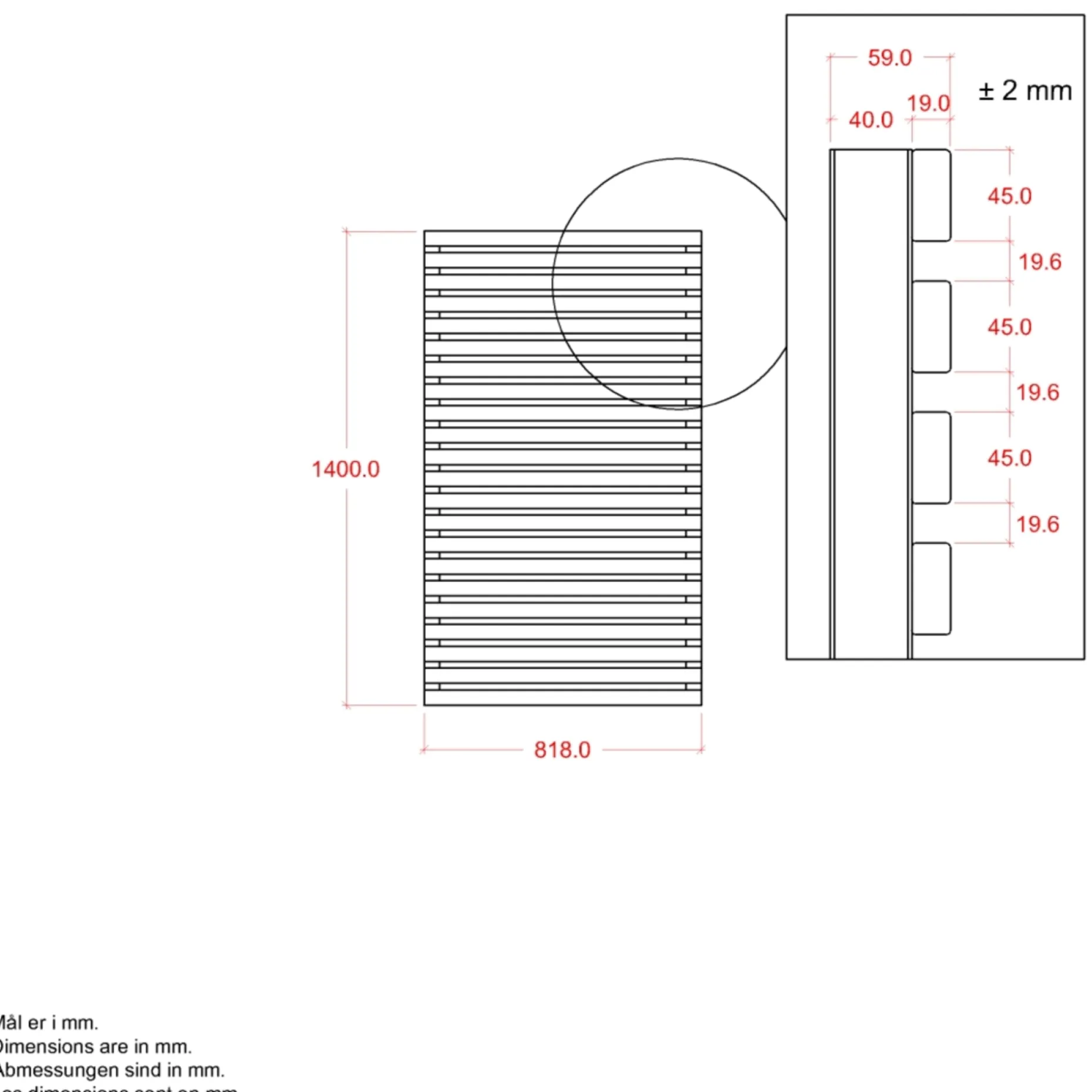 PLUS TOKYO HEGN THERMOWOOD® GYLDENBRUN 83 X 140 CM