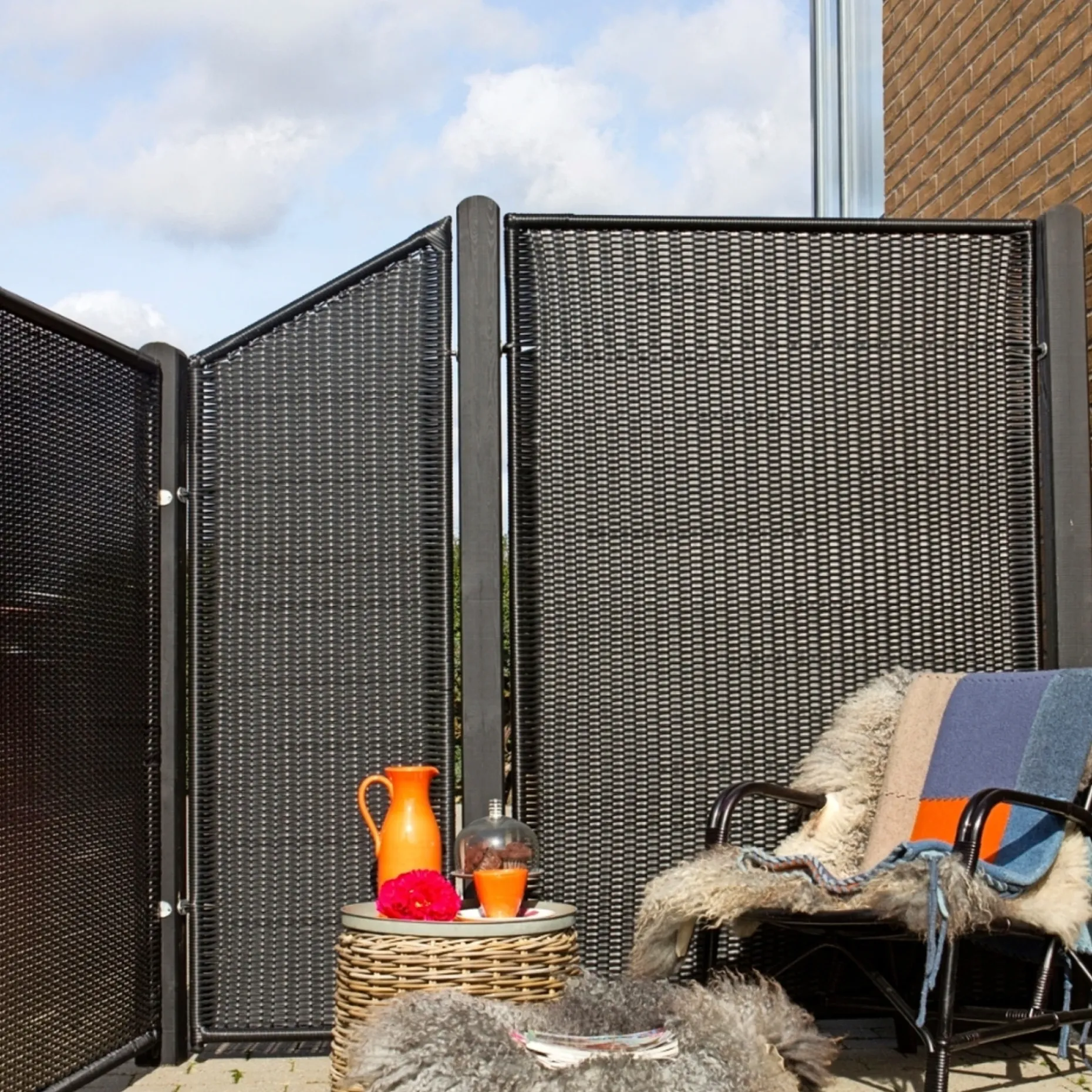 PLUS TREND SKRÅELEMENT KUNSTOFHEGN POLYRATTAN 55 X 140 CM