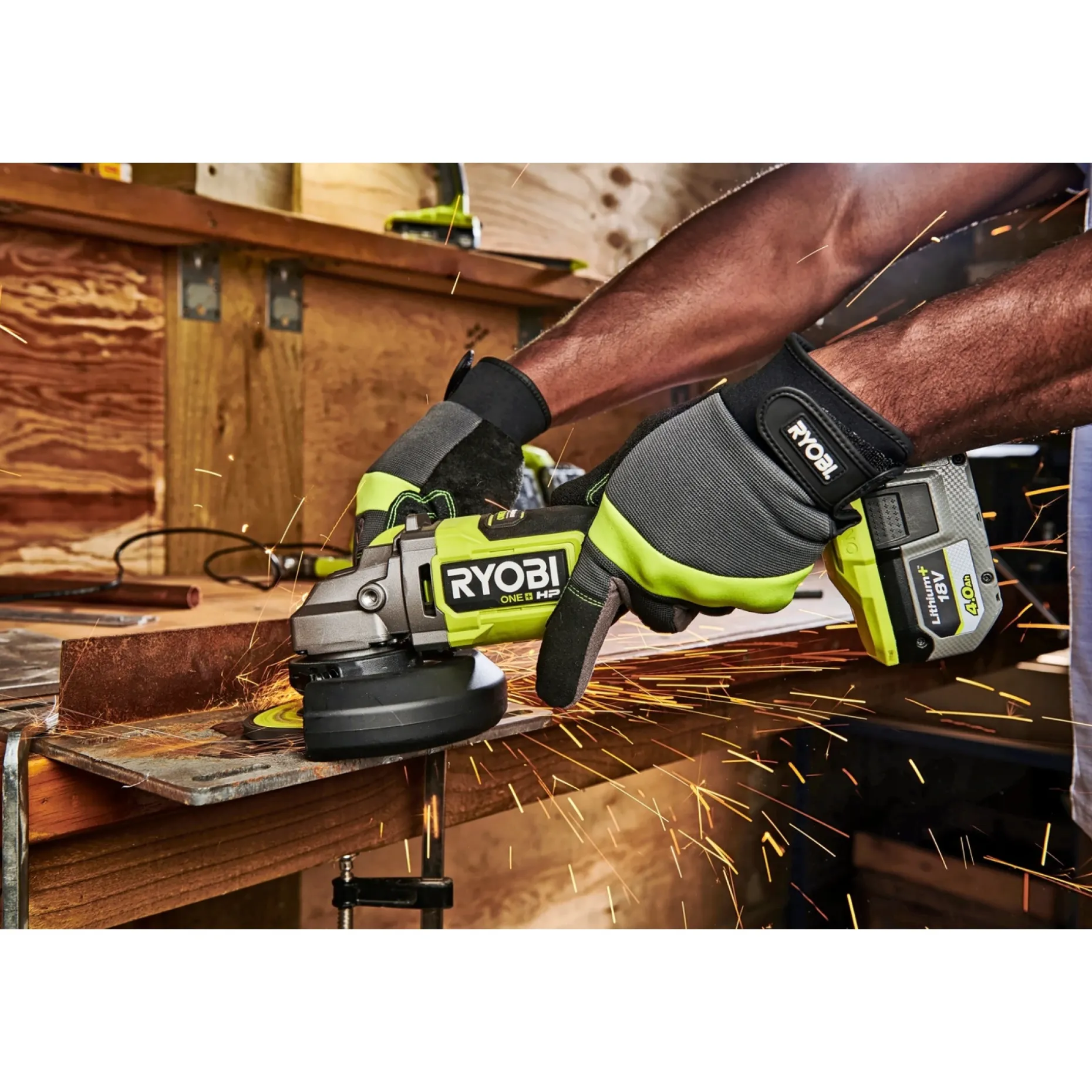 RYOBI RAG18X125-0 VINKELSLIBER AKKU 18V UDEN BATTERI OG LADER