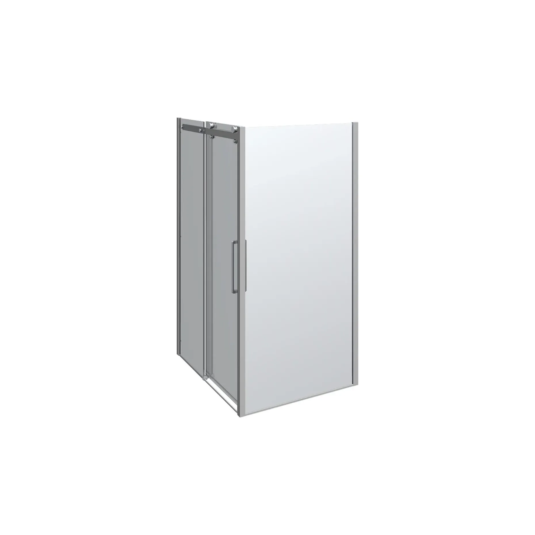 SCANBAD DELUXE SKYDEDØR KROM/KLAR 120 X 200 X 100 CM