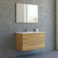 SCANBAD DINA INKL. SELECT SPEJL BADMØBEL VARM EG 2 SKUFFER 101 CM