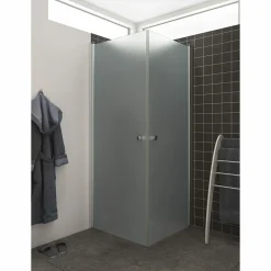 SCANBAD FLEXI MAT ALU PROFIL, 1 STK. BRUSEDØR 79 CM FROSTET GLAS