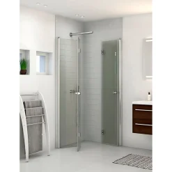 SCANBAD FLEXI MAT ALU PROFIL, 1 STK. FOLDEDØR KLAR GLAS 99 CM