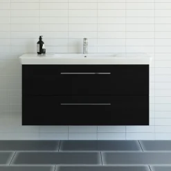 SCANBAD MULTO LOTTO XL BADMØBEL SORT MED METALSKUFFER 125 CM
