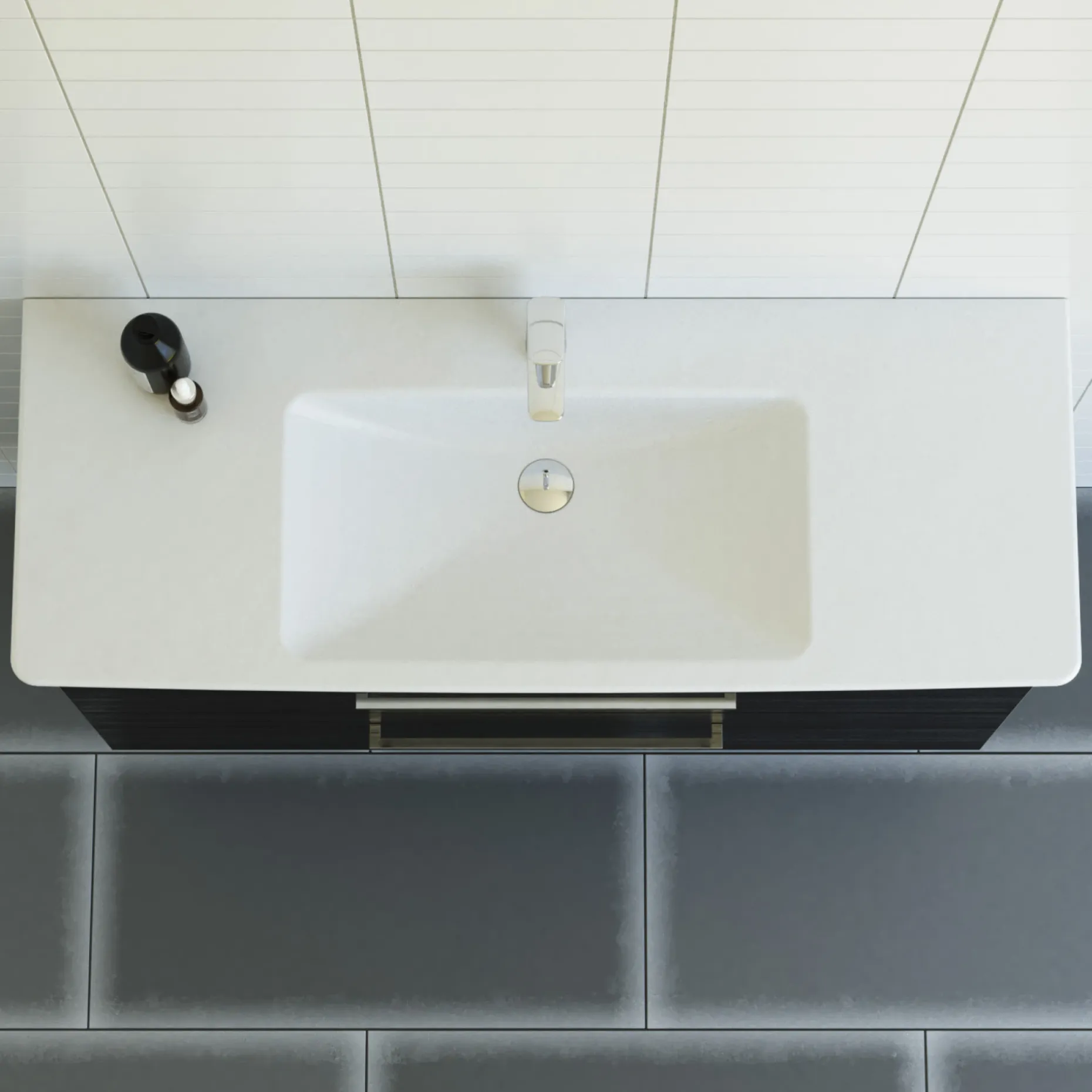 SCANBAD MULTO LOTTO XL BADMØBEL SORT MED METALSKUFFER 125 CM