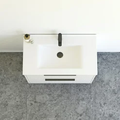 SCANBAD NOW STRIBET BADMØBEL MAT SAND 2 SKUFFER 81 CM