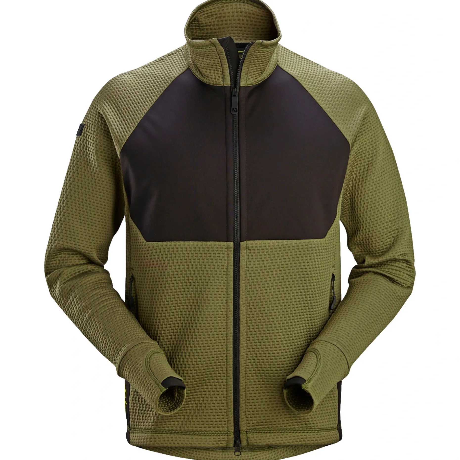 SNICKERS WORKWEAR 8404 FLEECEJAKKE XL KHAKIGRØN/SORT