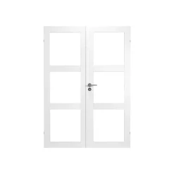 SWEDOOR CLEVER-LINE PURITY GW3L DOBBELT GLASDØR INKL. KARMSÆT 128 MM 17X21