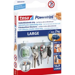TESA POWERSTRIPS DOBBELTKLÆBENDE STRIPS LARGE HVID