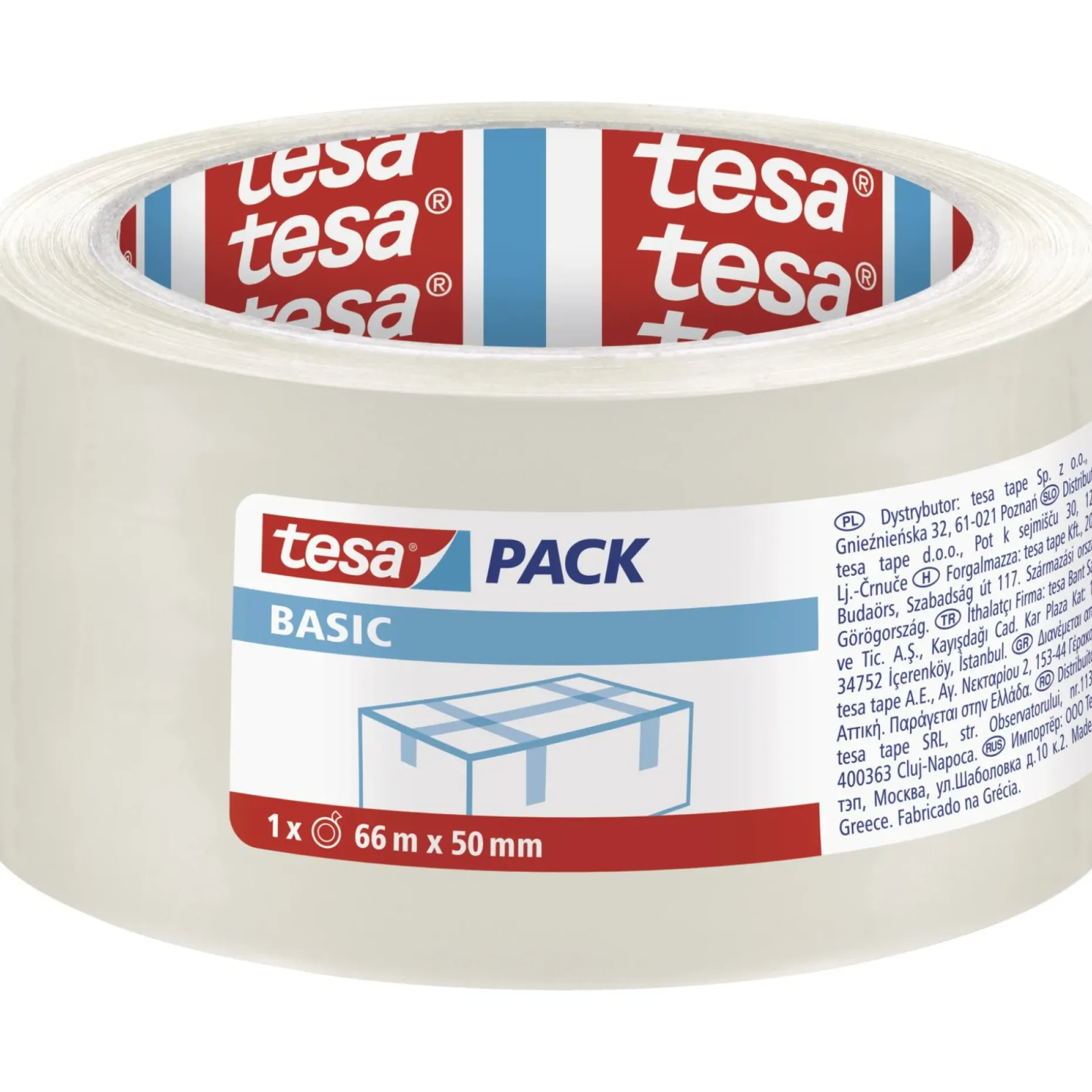 TESA TESAPACK® BASIC EMBALLAGETAPE 66 M X 50 MM TRANSPARENT