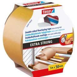 TESA UNIVERSAL EKSTRA STÆRK TÆPPETAPE 5 M X 50 MM HVID