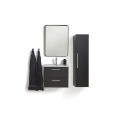 VASSO MILANO SOFTCLOSE BADMØBEL SORT 2 SKUFFER 60 CM