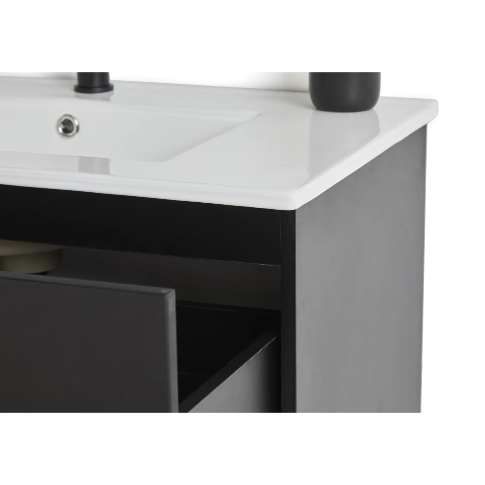 VASSO MILANO SOFTCLOSE BADMØBEL SORT 2 SKUFFER 60 CM