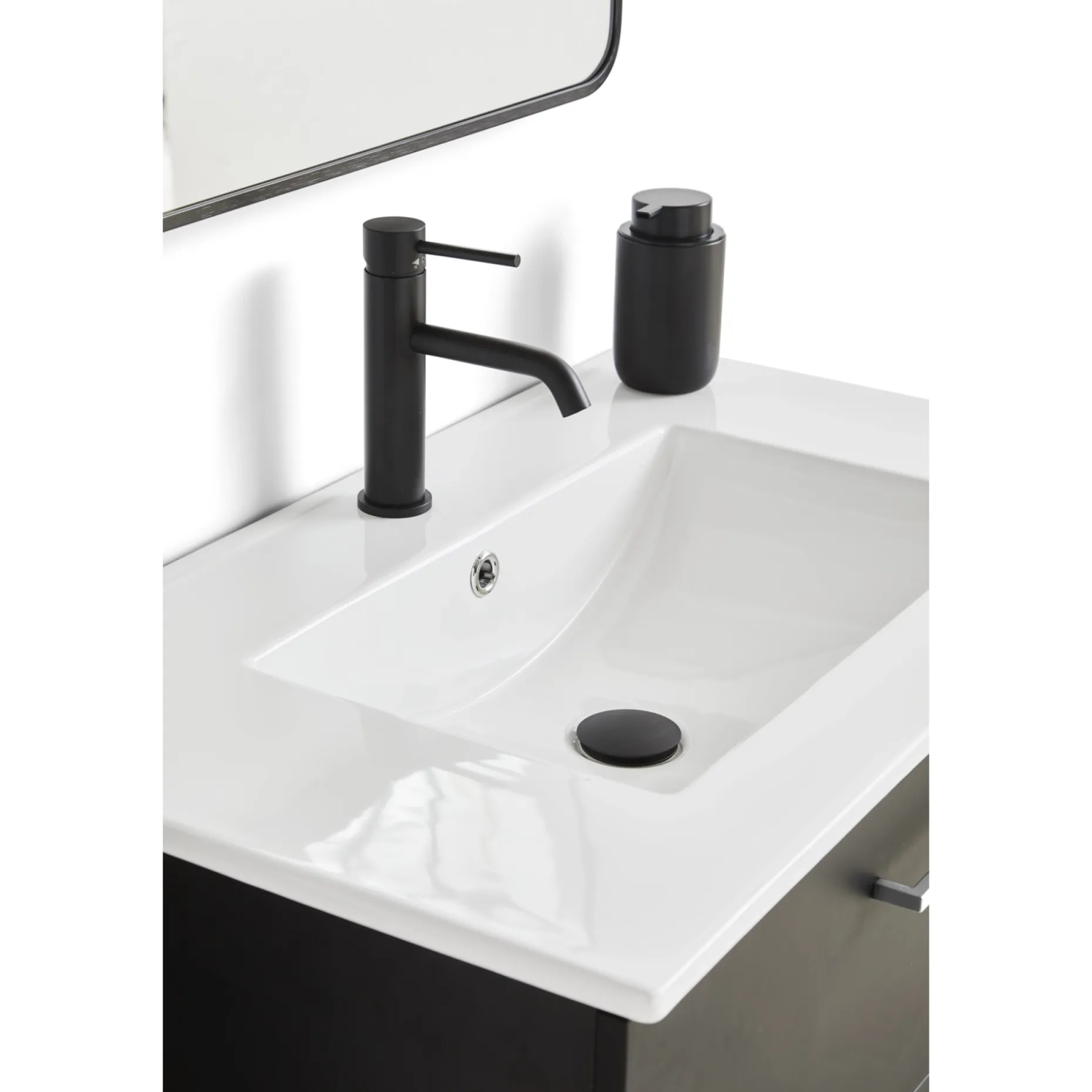 VASSO MILANO SOFTCLOSE BADMØBEL SORT 2 SKUFFER 60 CM