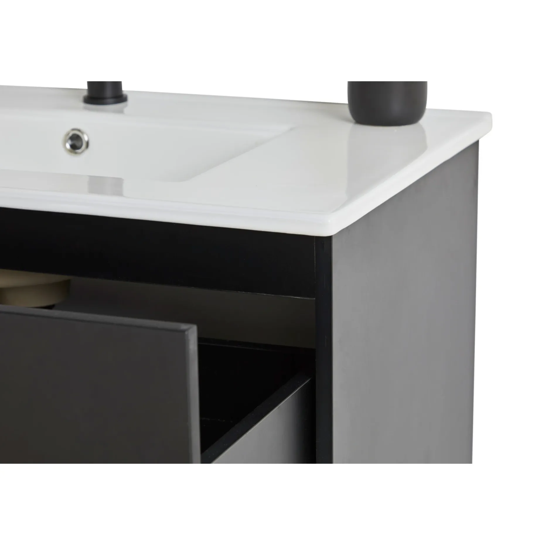 VASSO MILANO SOFTCLOSE BADMØBEL SORT 2 SKUFFER 80 CM