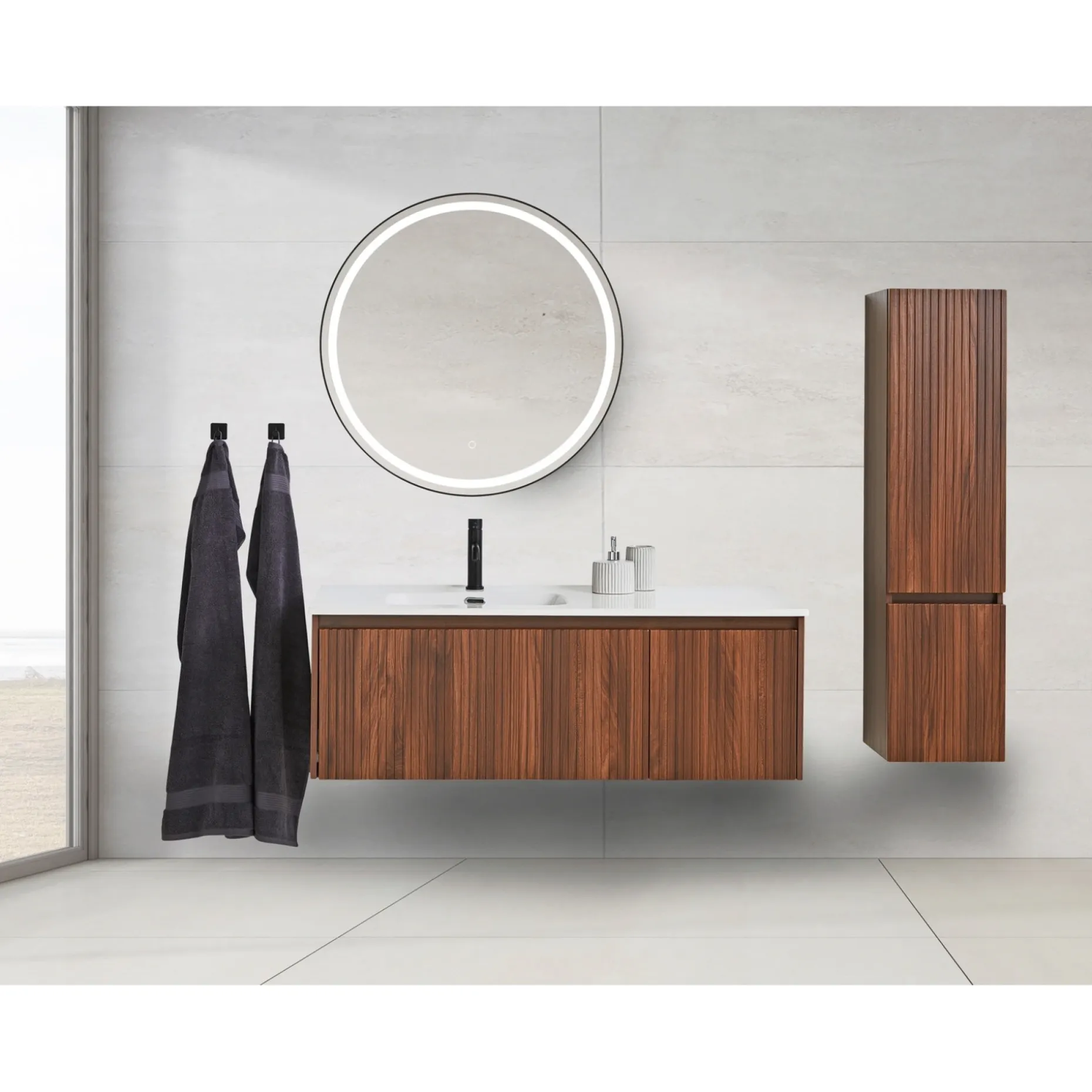 VASSO ROMA SOFTCLOSE BADMØBEL VALNØD 2 SKUFFER 120 CM