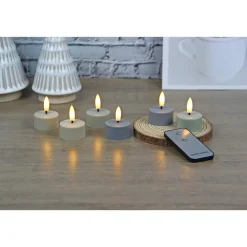 VELI LINE 6 STK. FLERFARVET GENOPLADELIGE LED FYRFADSLYS