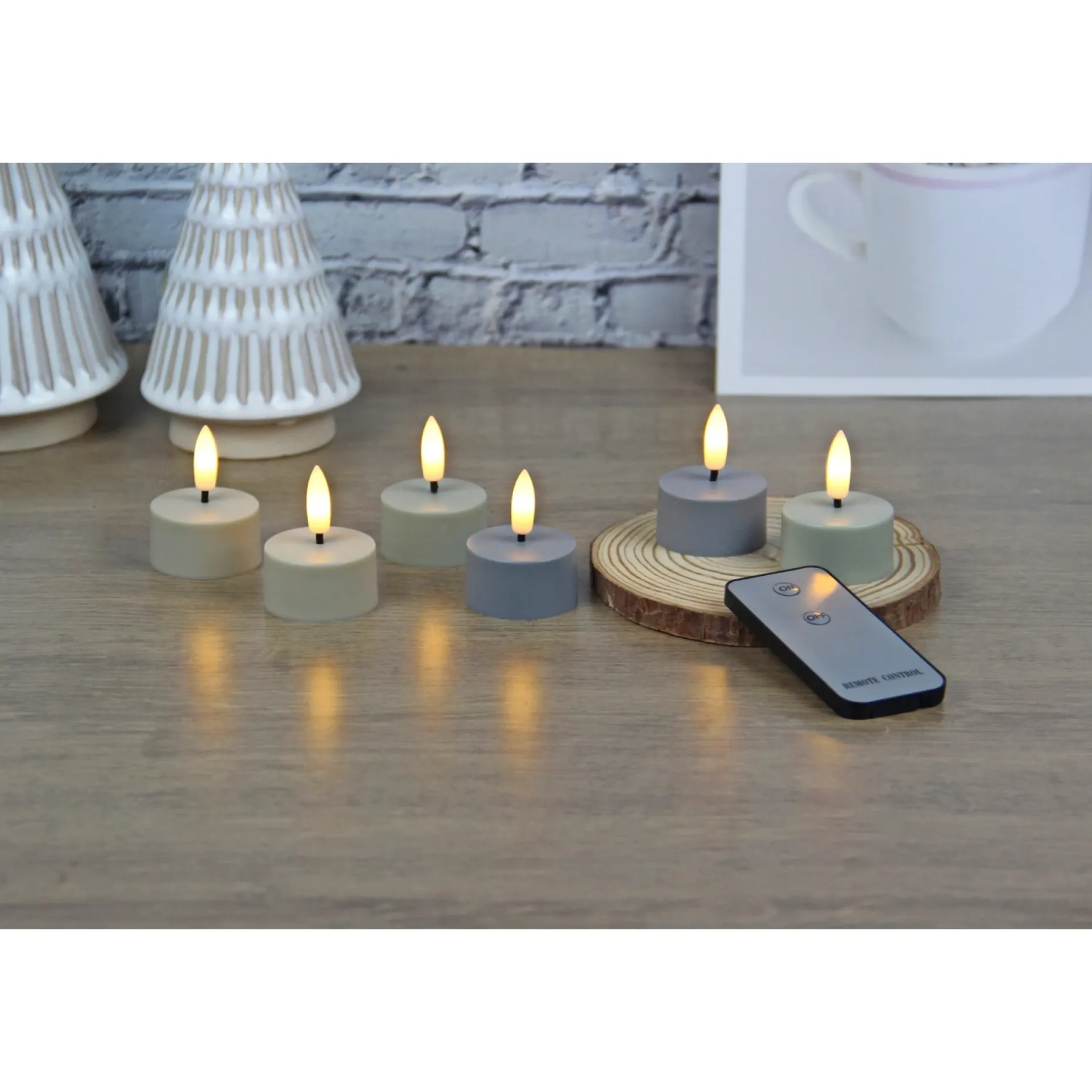 VELI LINE 6 STK. FLERFARVET GENOPLADELIGE LED FYRFADSLYS