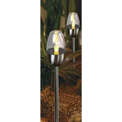 VELI LINE 2-PAK SOLCELLE FAKKEL STÅL 38 CM