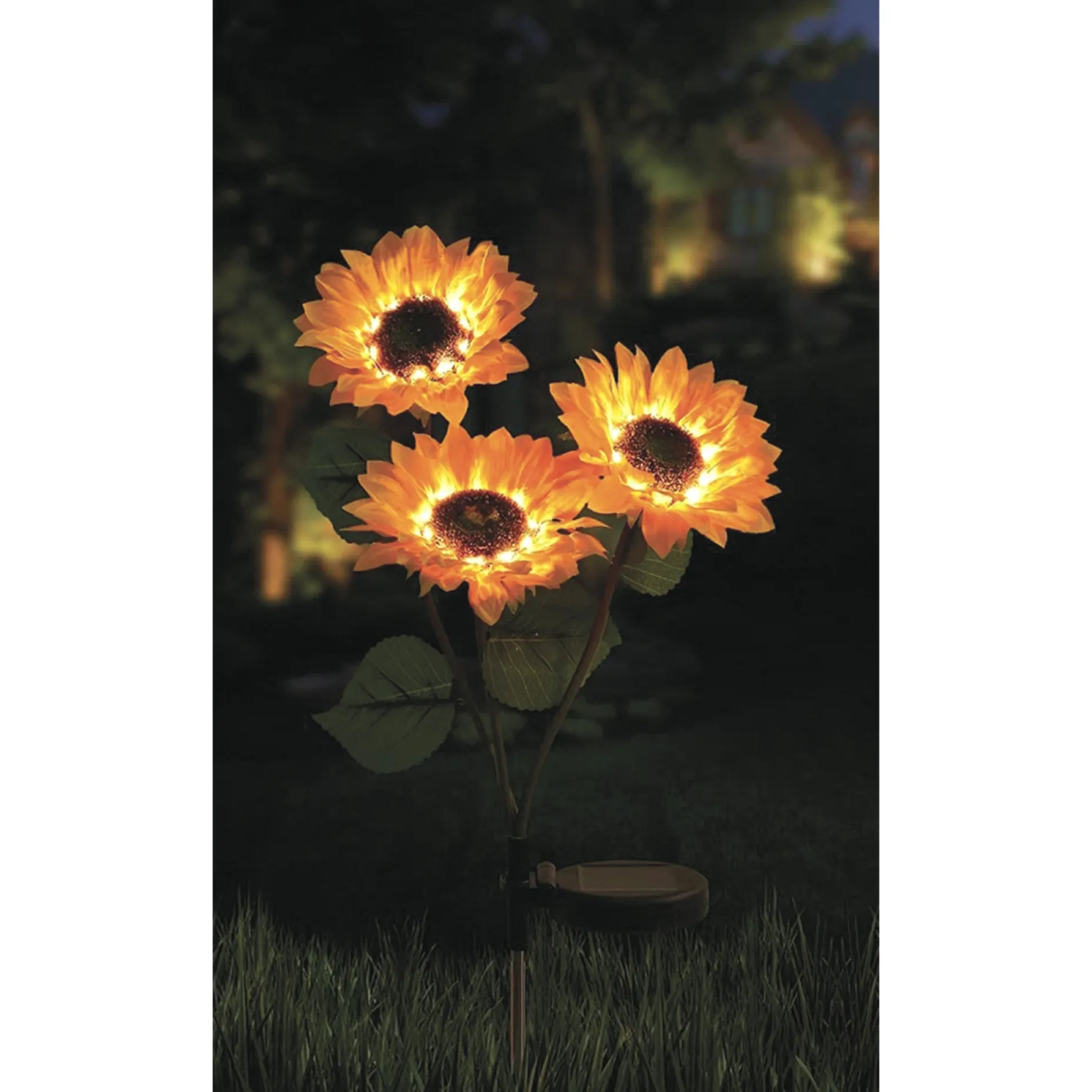 VELI LINE SUNFLOWER SOLCELLE LAMPE GUL/GRØN 70 CM