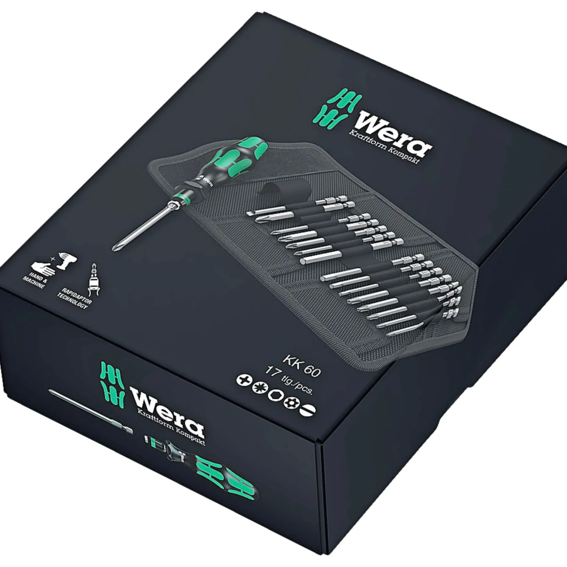 WERA KRAFTFORM KOMPAKT 60 BITSSÆT 16 STK