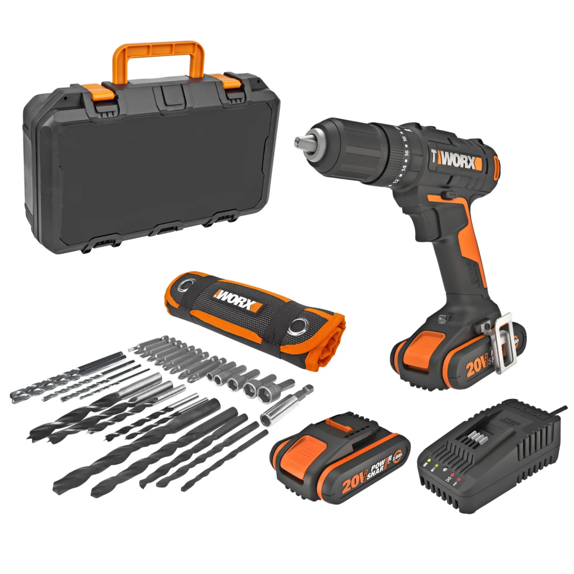 WORX WX370 BORE-/SKRUEMASKINE AKKU MED BATTERI OG LADER