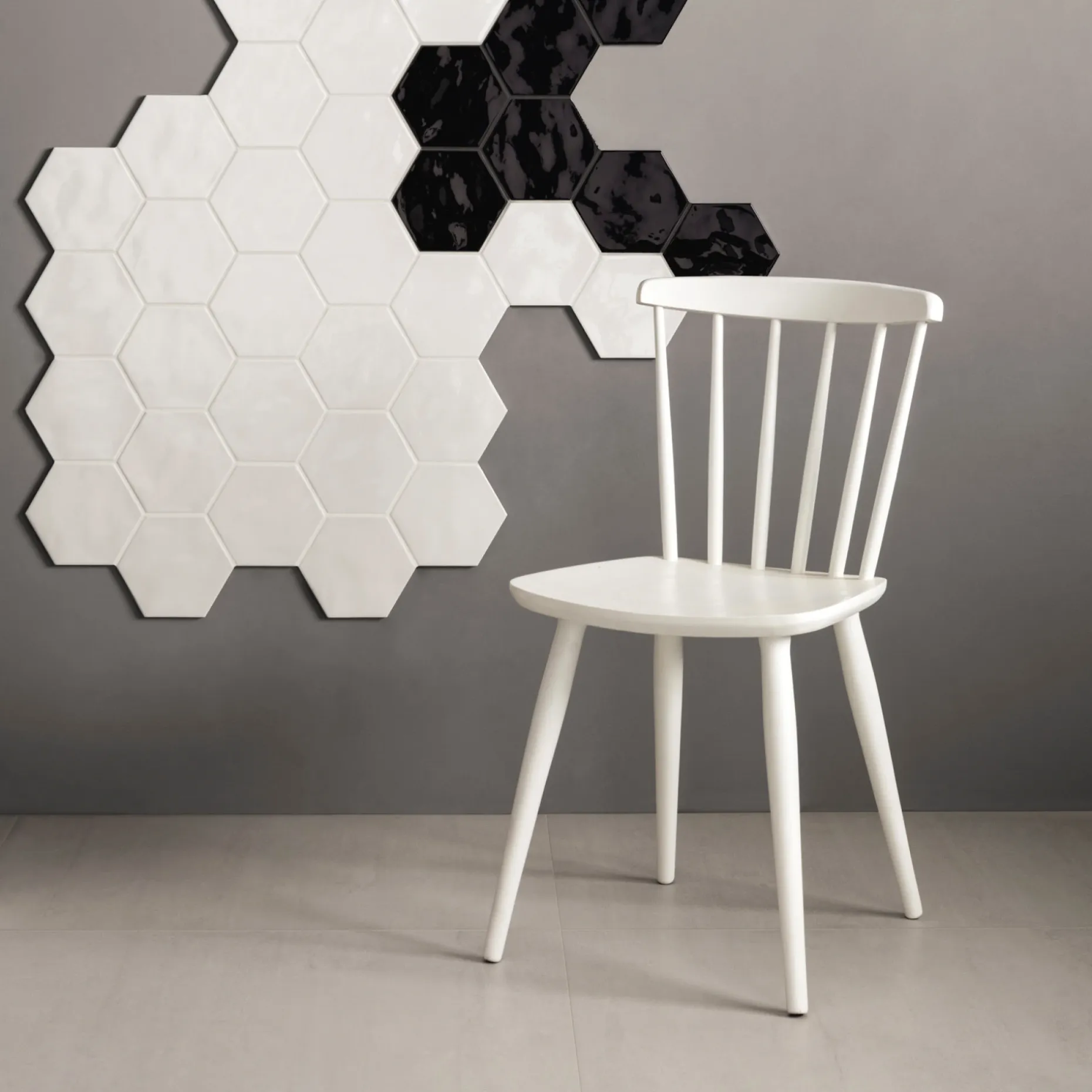 XL-BYG HEXA LEMON SORBET GLOSSY VÆGFLISE 15X17,3 HVID