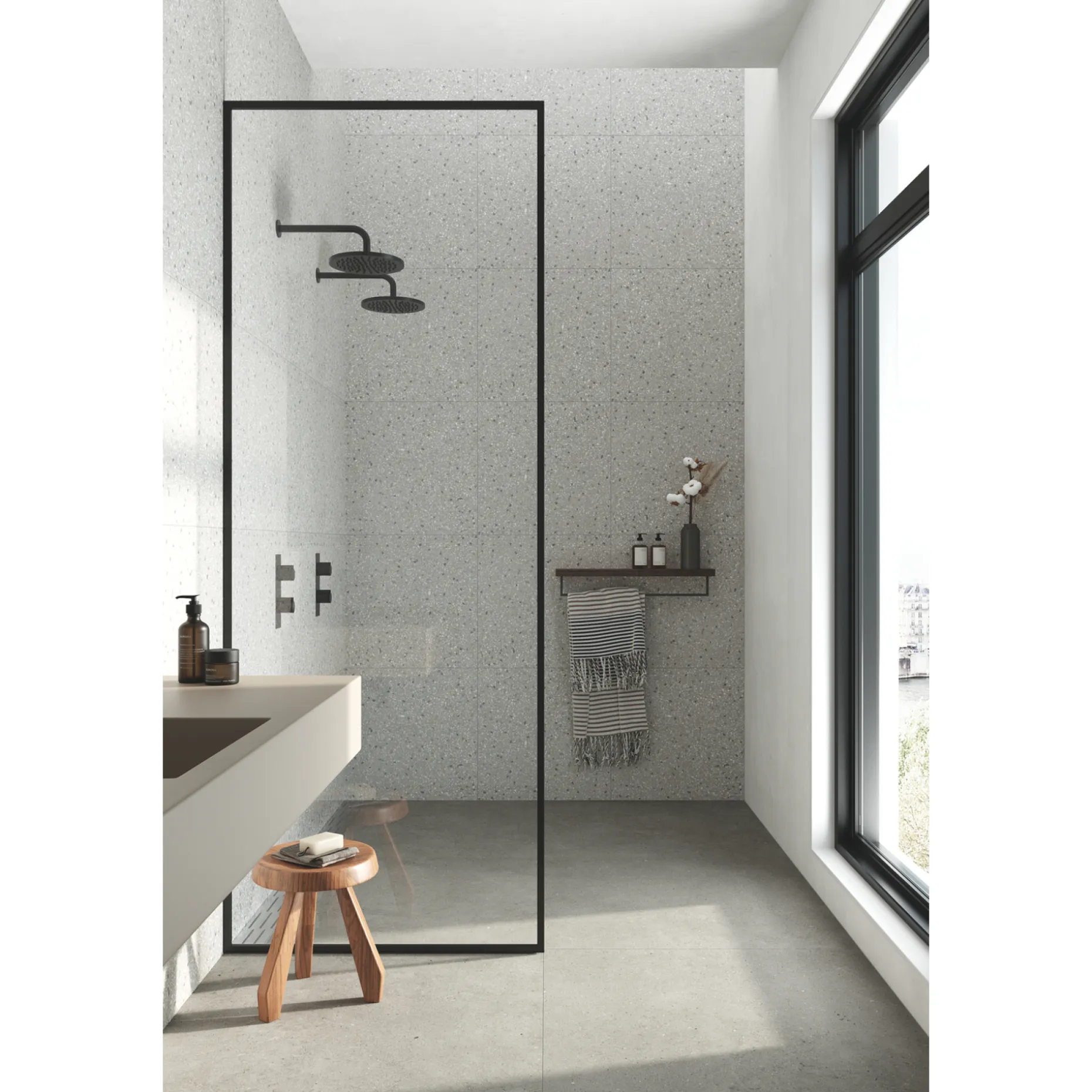 XL-BYG LAGOM SMOKE GULVFLISE 90X90 GRÅ