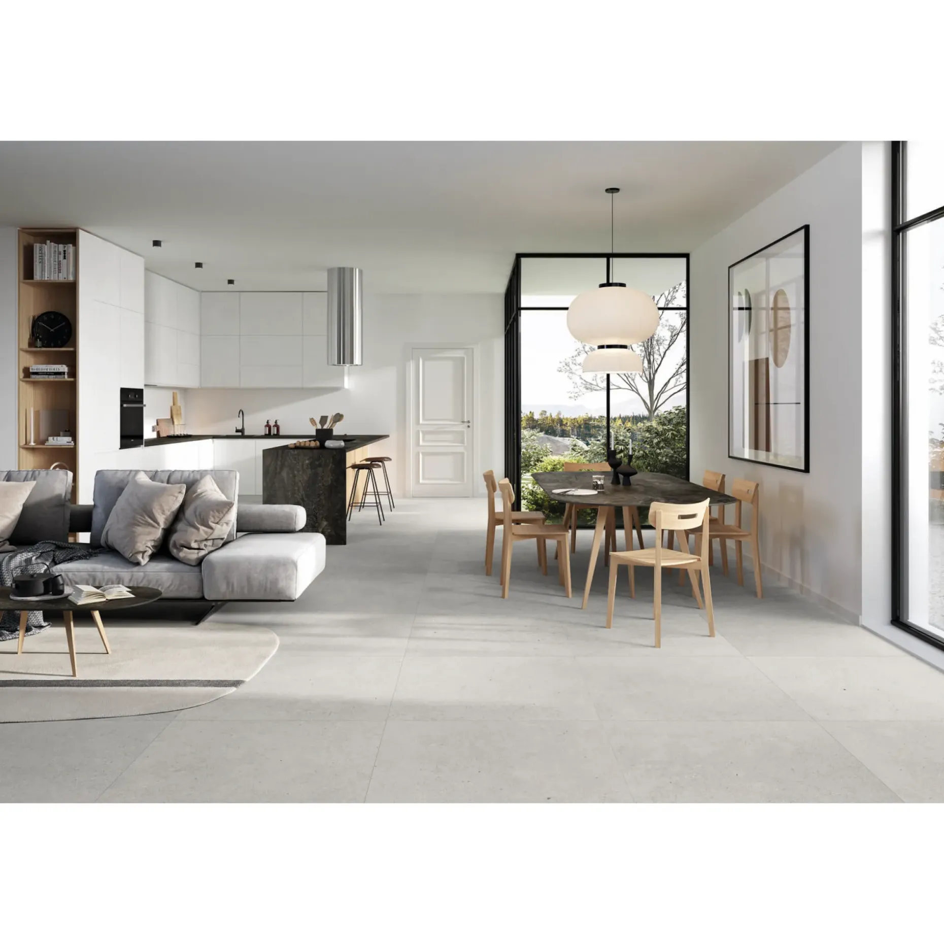 XL-BYG LAGOM WHITE SOKKELFLISE 7X60 LYS GRÅ