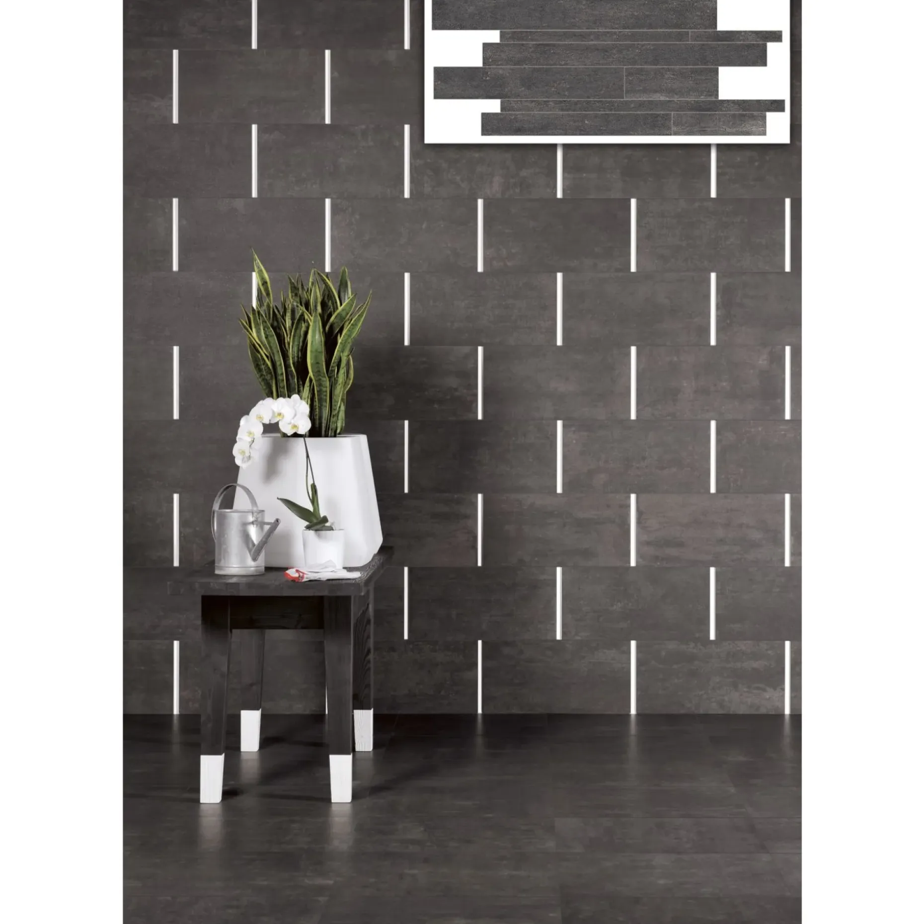 XL-BYG ON SQUARE LAVAGNA MOSAIK VÆGFLISE 30X60 MØRK GRÅ